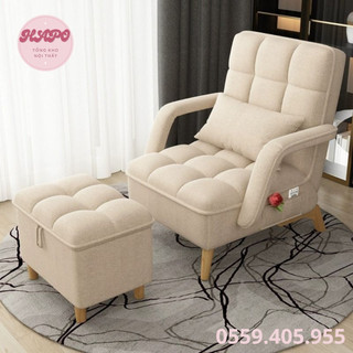 Ghế sofa giường đa năng khung thép chịu tải 400kg, sofa bed phòng khách decor phòng tặng kèm gối