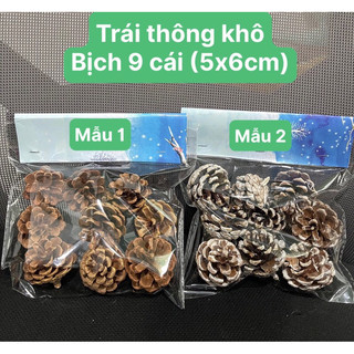Quả thông khô trang trí Noel, decor nhà cửa. COMBO 9 quả