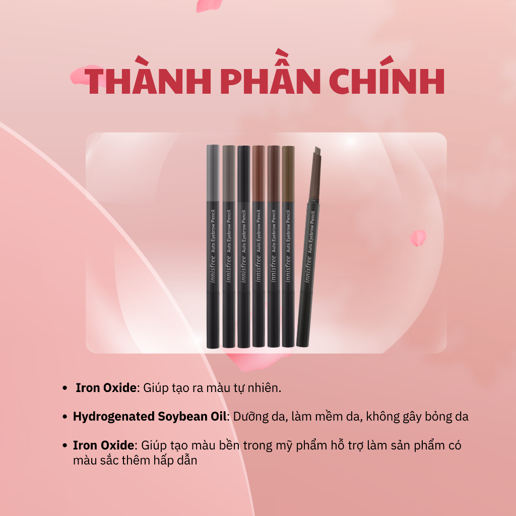 Chì kẻ mày Innisfree Auto Eyebrow Pencil Tạo Dáng Chân Mày Dễ Dàng - Innisfree Chì Kẻ Mày 2 đầu Bền Màu Lâu Trôi
