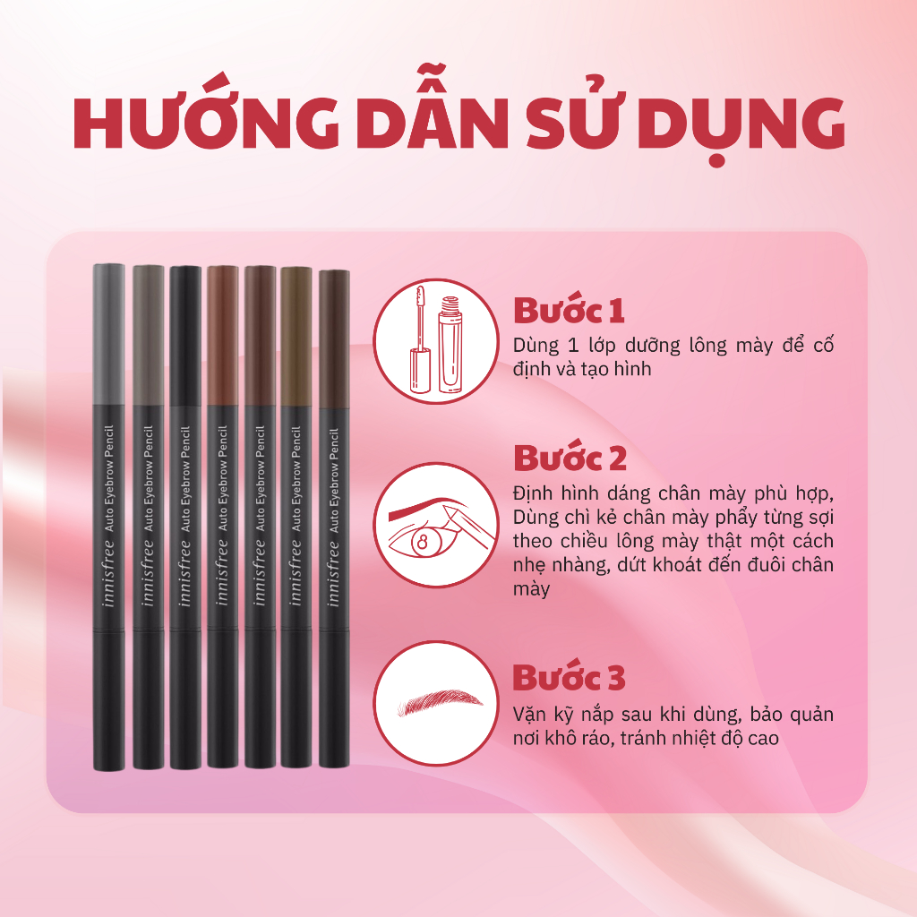 Chì kẻ mày Innisfree Auto Eyebrow Pencil Tạo Dáng Chân Mày Dễ Dàng - Innisfree Chì Kẻ Mày 2 đầu Bền Màu Lâu Trôi