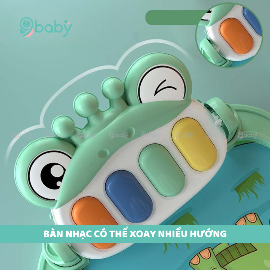 Thảm đàn Piano nằm chơi cho bé mẫu ếch xanh 9BABY