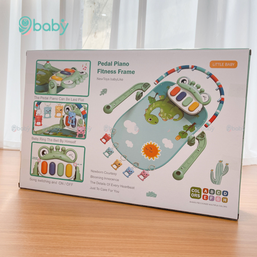 Thảm đàn Piano nằm chơi cho bé mẫu ếch xanh 9BABY