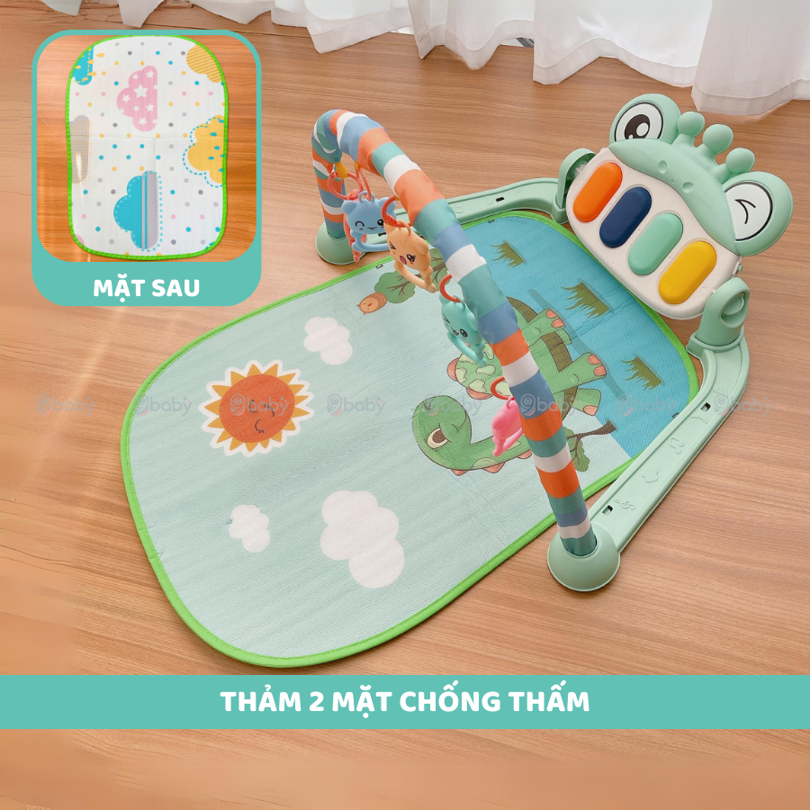Thảm đàn Piano nằm chơi cho bé mẫu ếch xanh 9BABY