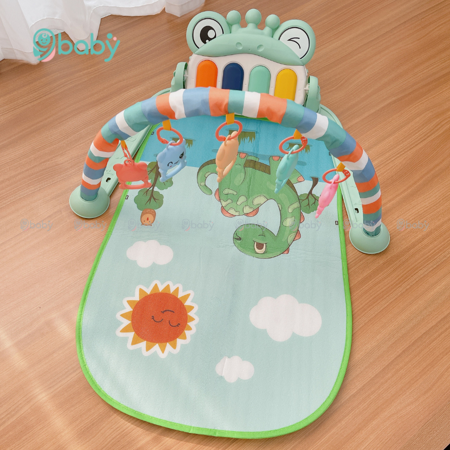 Thảm đàn Piano nằm chơi cho bé mẫu ếch xanh 9BABY