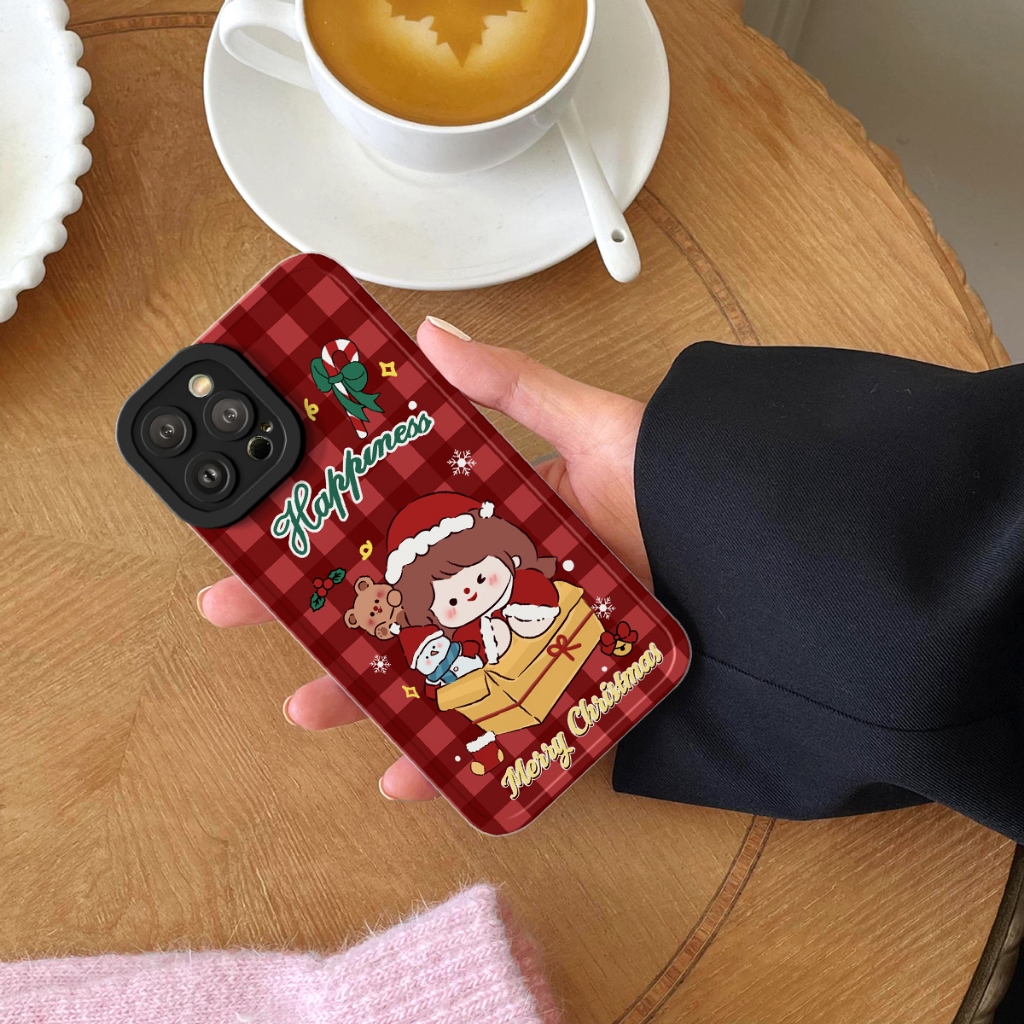 Ốp lưng điện thoại Iphone cạnh vuông Christmas Girl cho iphone 6/6plus/7/8/plus/x/xs/11/12/13/14/15/pro/max/plus/promax
