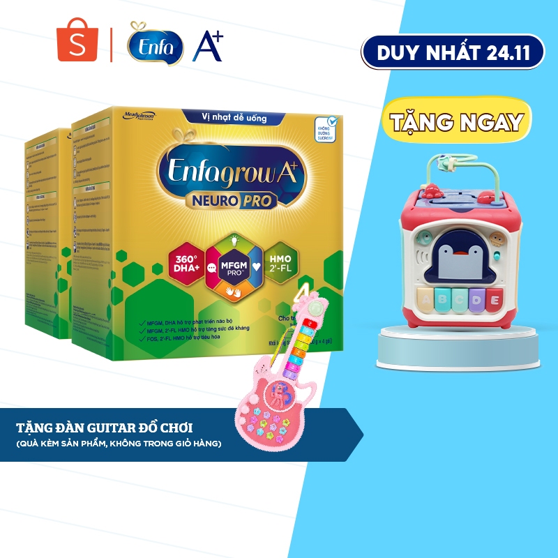 Bộ 2 hộp sữa bột Enfagrow A+ Neuropro 4 Vị nhạt dễ uống - 2.2kg/hộp