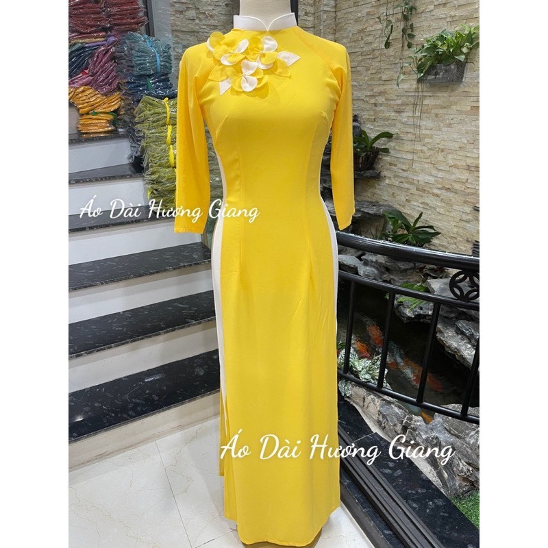 Áo dài 4 tà lụa chiffon 4 tà phối màu mới lạ, áo dài đồng phục - Áo dài Hương Giang