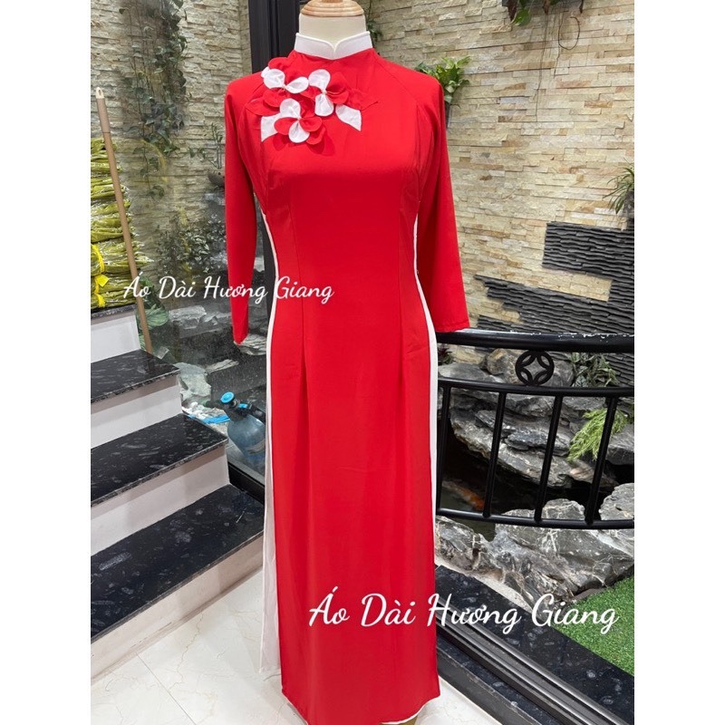 Áo dài 4 tà lụa chiffon 4 tà phối màu mới lạ, áo dài đồng phục - Áo dài Hương Giang