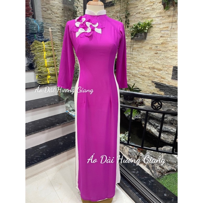 Áo dài 4 tà lụa chiffon 4 tà phối màu mới lạ, áo dài đồng phục - Áo dài Hương Giang