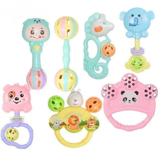 Bộ đồ chơi xúc xắc, lục lạc cho bé nhiều màu sắc hình thú dễ thương