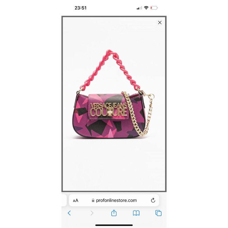 Túi versace jean couture dáng bầu màu tím