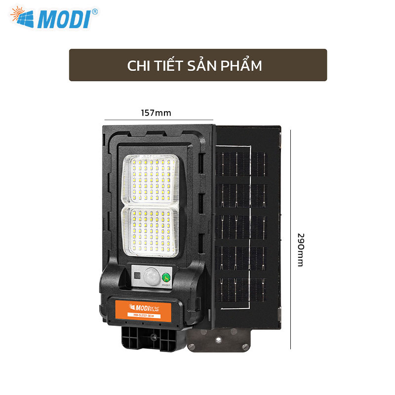 Đèn Năng Lượng Mặt Trời MODI SOLAR, Đèn Led Năng Lượng Mặt Trời Chip Led Siêu Sáng