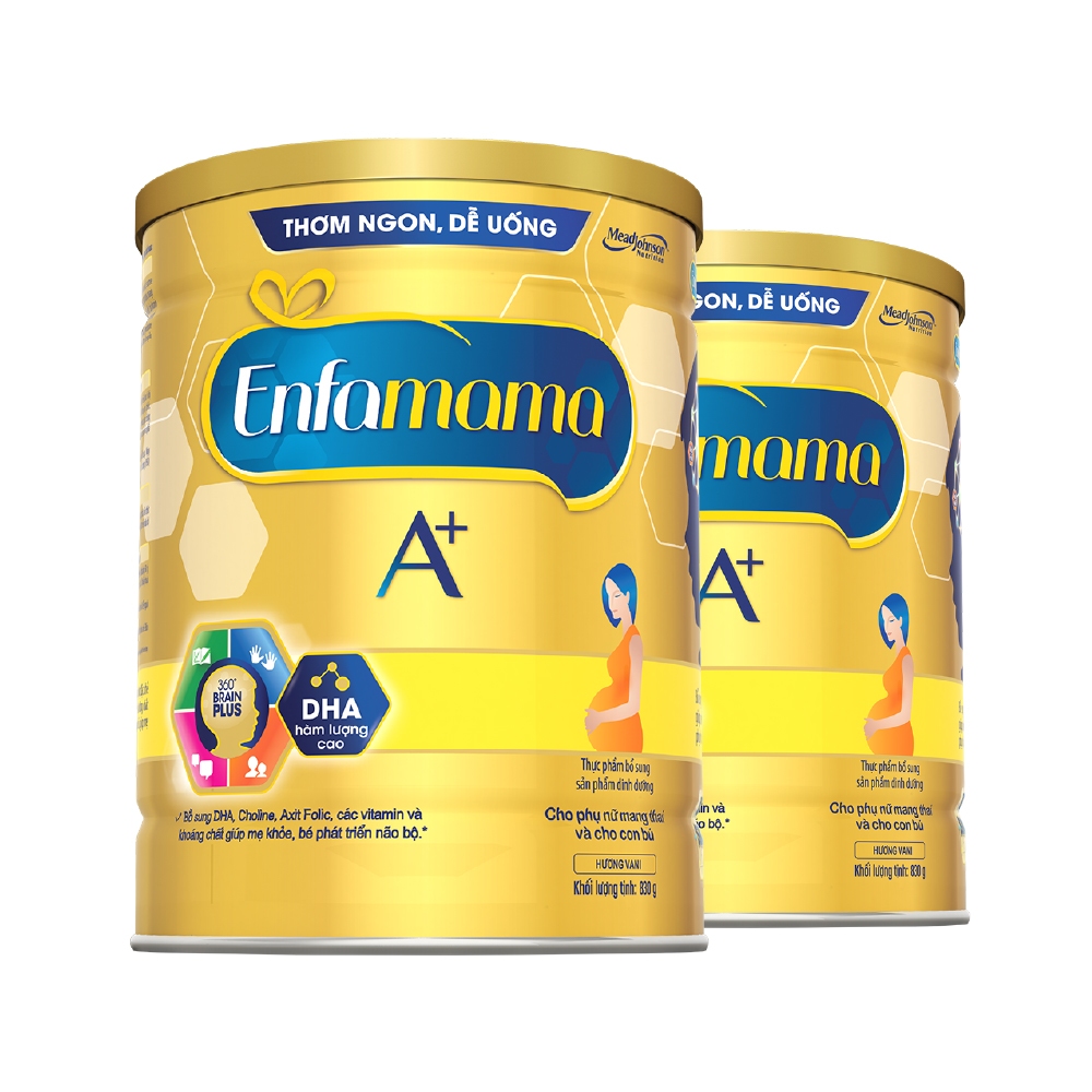 Bộ 2 sữa Bầu Enfamama A+ - Hương Vanila 830g/lon