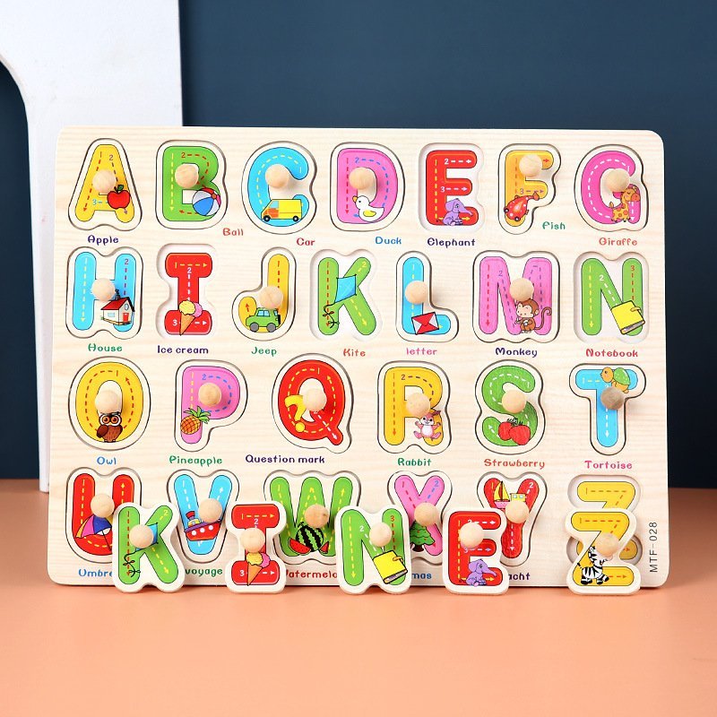 Đồ Chơi Gỗ Bảng Gỗ Có Núm Cầm Tay Cho Bé Bằng Gỗ Benrikids