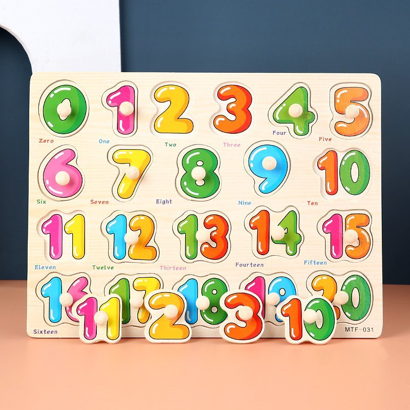 Đồ Chơi Gỗ Bảng Gỗ Có Núm Cầm Tay Cho Bé Bằng Gỗ Benrikids