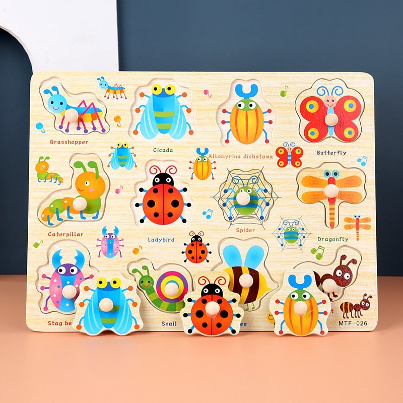 Đồ Chơi Gỗ Bảng Gỗ Có Núm Cầm Tay Cho Bé Bằng Gỗ Benrikids