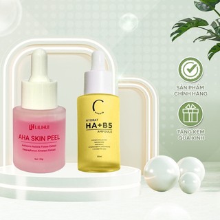 Combo Peel 20% AHA Skin, Serum Ha B5 Vàng CB79