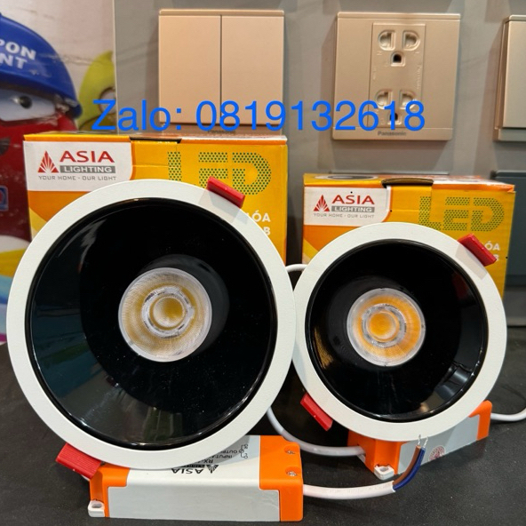 Đèn âm trần chống chói, chống lóa Asia Lighting, chóa chiếu sâu, chip COB, bảo hành chính hãng 2 năm