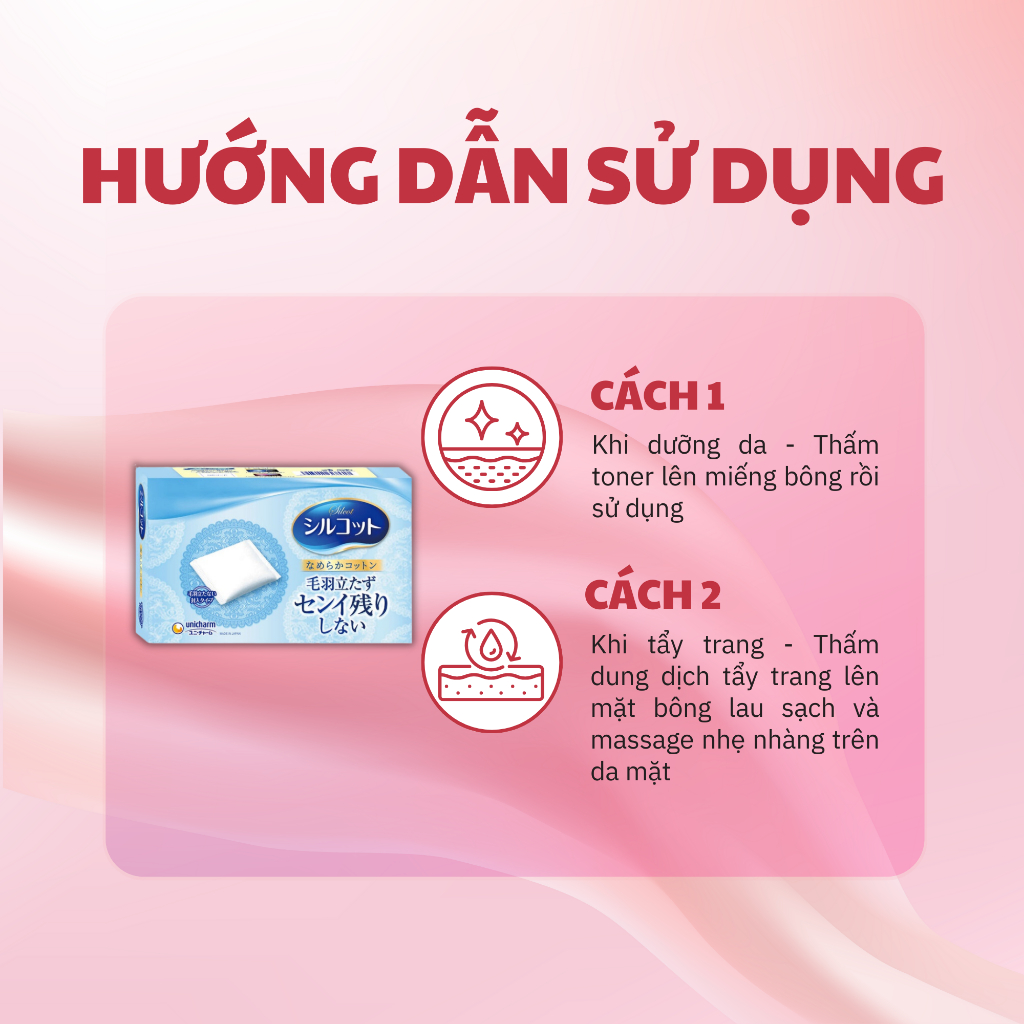 Bông Tẩy Trang Silcot - Silcot Bông Tẩy Trang Nhật Bản Hộp 82 Miếng - Bông Tẩy Trang Cotton Cao Cấp
