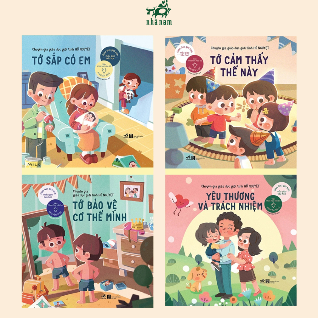 Sách - Combo Giáo dục giới tính Mẫu Giáo Tiểu Học (4 cuốn) (Nhã Nam Hà Nội kho)
