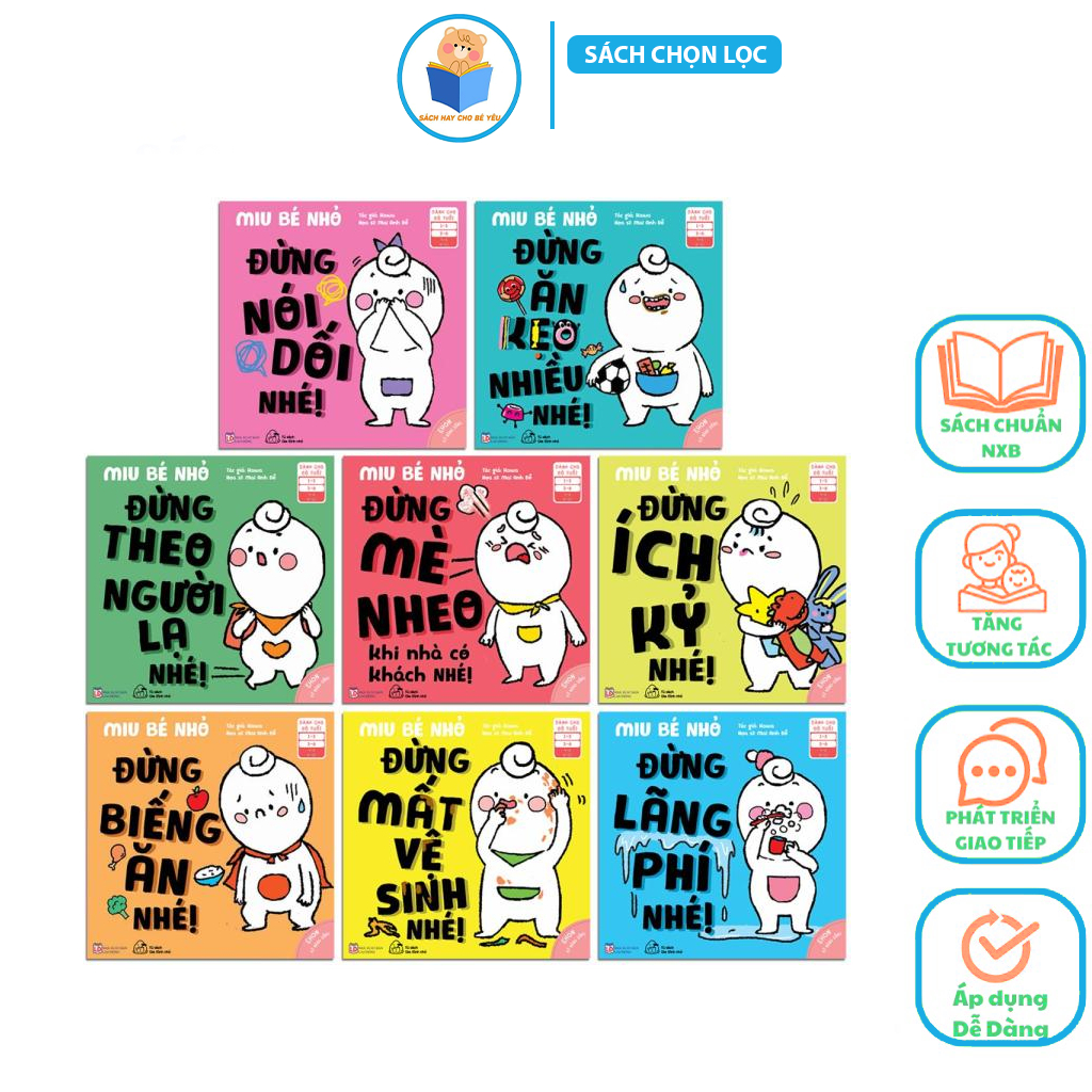 Sách - Bộ 8 cuốn Ehon Kỹ năng sống Miu Bé Nhỏ phần 2
