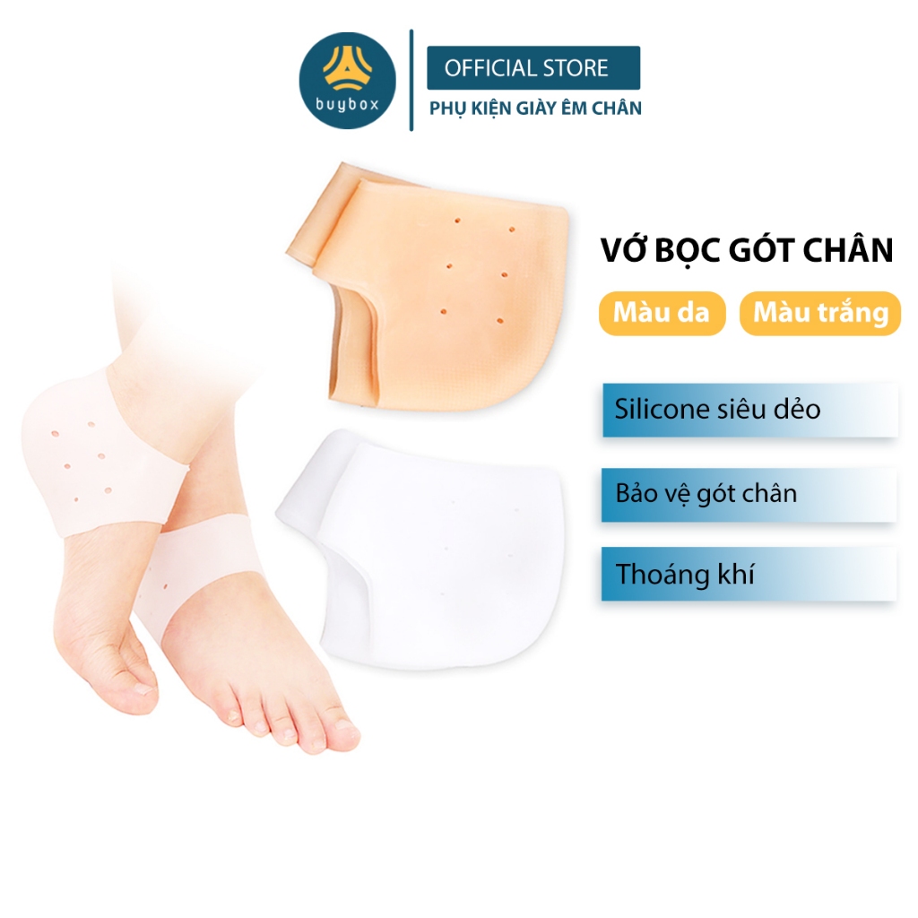 Vớ bọc gót chân silicone chống nứt nẻ chống bong tróc da và giúp làm hồng gót sen - buybox - BBPK68