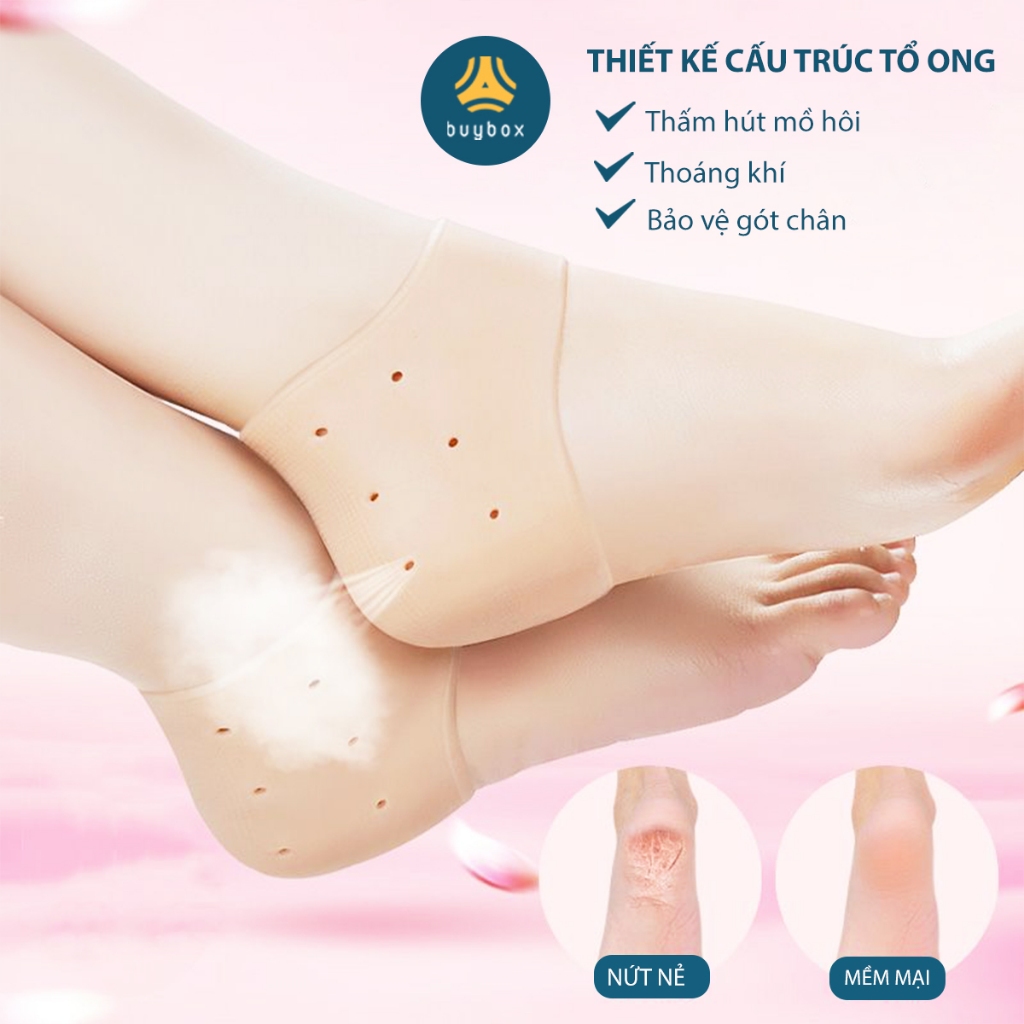 Vớ bọc gót chân silicone chống nứt nẻ chống bong tróc da và giúp làm hồng gót sen - buybox - BBPK68