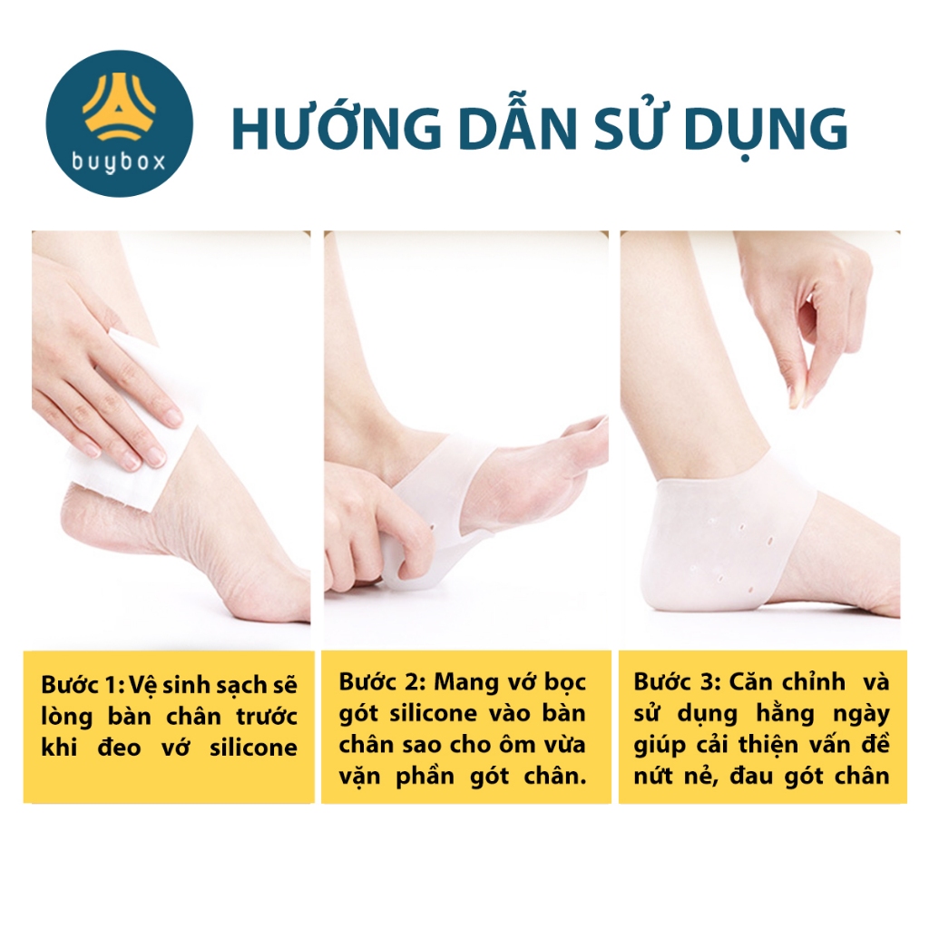 Vớ bọc gót chân silicone chống nứt nẻ chống bong tróc da và giúp làm hồng gót sen - buybox - BBPK68