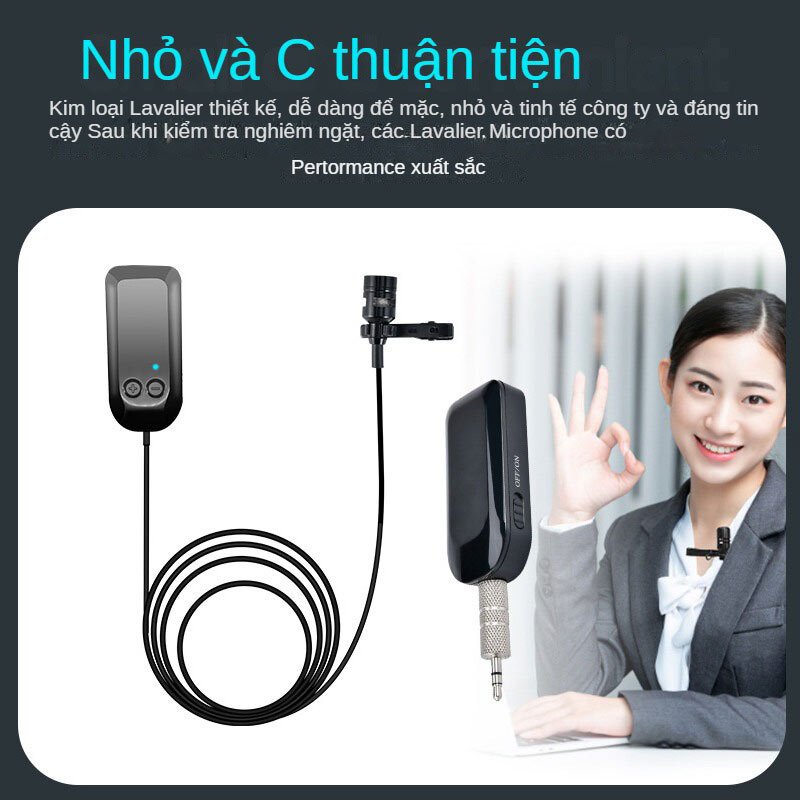 Micro không dây kiểu kẹp giảm tiếng ồn, phù hợp cho giáo viên hỗ trợ/giảng dạy, biểu diễn sân khấu, thu âm nhạc cụ