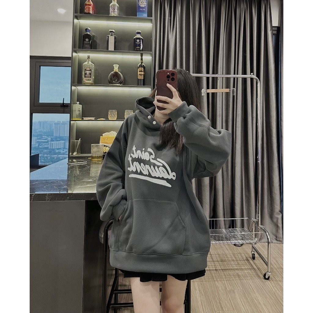 Áo Hoodie Nam Nữ, Áo Hoodie Chất Nỉ Ngoại In Chữ SAINT LAURENT 2 Mùa Siêu Xinh