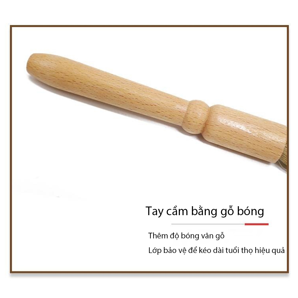 Cọ vệ sinh máy xay, máy pha cà phê tay cầm gỗ - Chổi vệ sinh máy Cọ vệ sinh máy xay cà phê