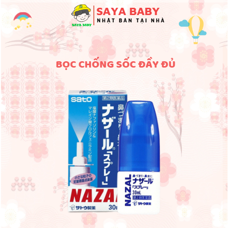 Lọ xịt viêm xoang mũi Sato Nazal 30ml, chai thuốc xịt giúp giảm ngạt mũi