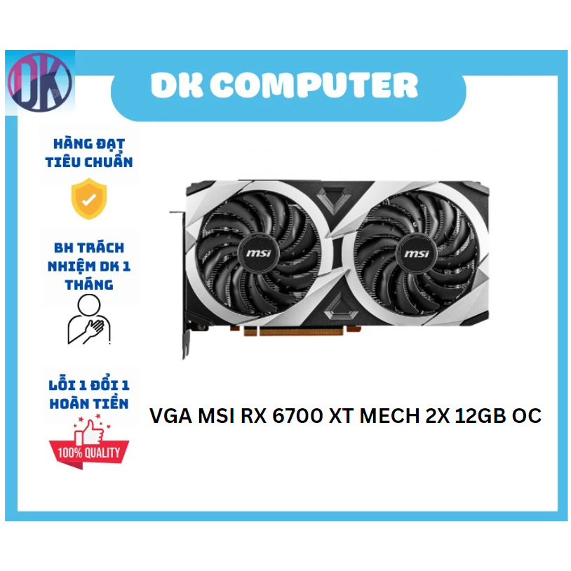 Card màn hình VGA MSI MECH RX 6700 XT 12GB GDDR6 FULL BOX