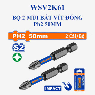 Bộ 2 mũi bắt vít đóng từ tính ph2 50mm wadfow wsv2k61
