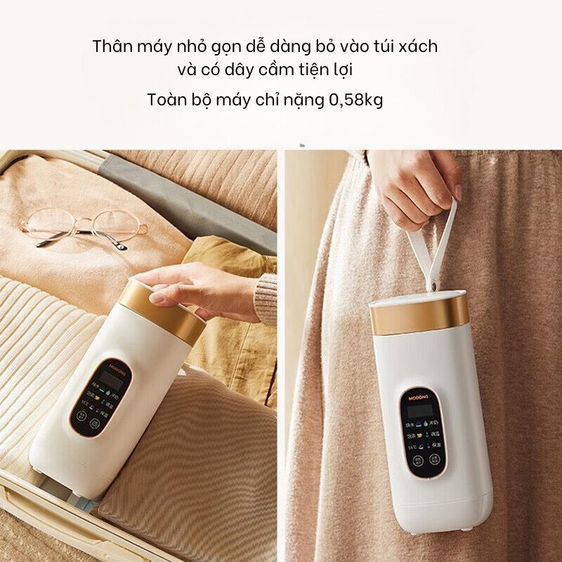 Ấm đun nước mini, bình giữ nhiệt hâm nóng Modong dung tích 650ml, lõi inox 304