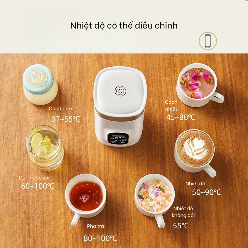 Ấm đun nước mini, bình giữ nhiệt hâm nóng Modong dung tích 650ml, lõi inox 304