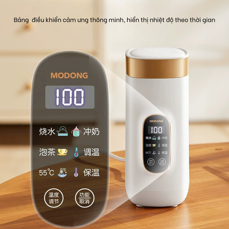 Ấm đun nước mini, bình giữ nhiệt hâm nóng Modong dung tích 650ml, lõi inox 304