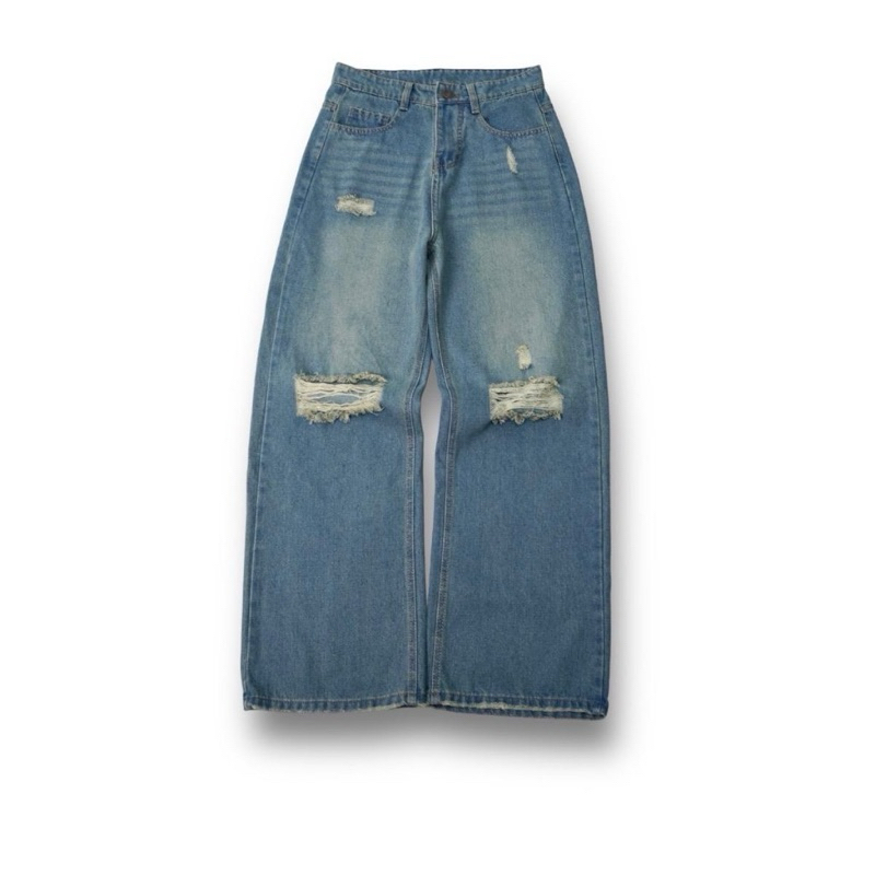 HEAVEN BLUE V1 WASH JEANS - Quần jeans xanh rách 1008