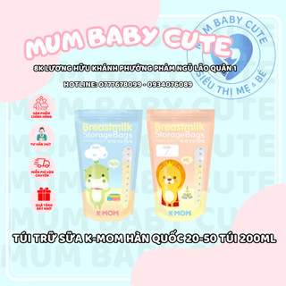 Túi trữ sữa k-mom hàn quốc 20-50 túi 200ml