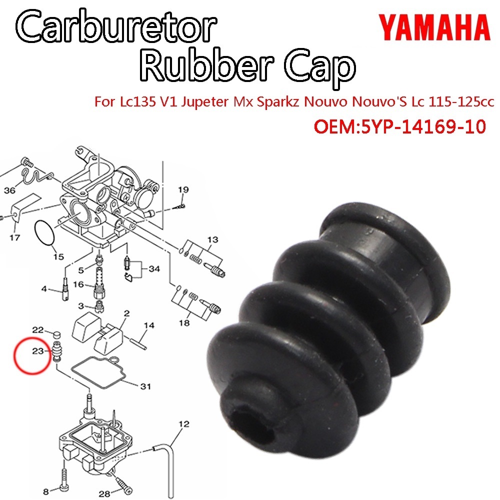 1 Cao Su Bình Xăng Con Exciter 135 Lc135 V1 Jupeter Mx Sparkz Nouvo Nouvo'S Lc 115-125cc