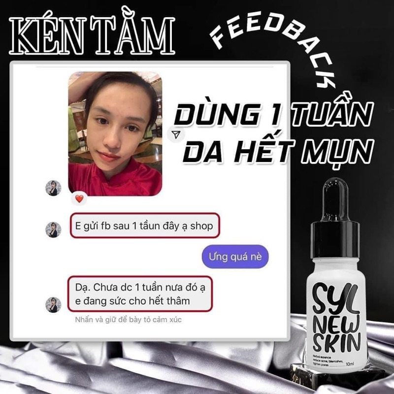Tinh chất serum Kén Tằm New Skin ngừa mụn sau 2 tuần