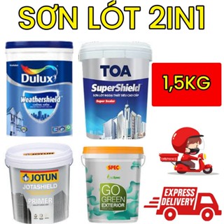 Sơn lót chống kiềm nội & ngoại thất - Chống Nứt - Chống Thấm - Chống Nấm Mốc - Siêu Cao Cấp 2IN1 Gốc Nước 1.5kg