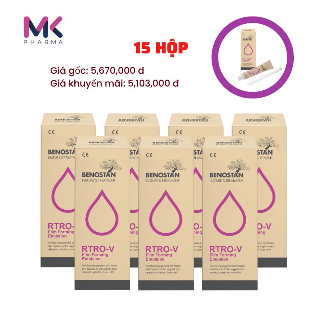 Combo 6 tháng hỗ trợ đào thải sạch H.P.V RTRO-V Film Forming Emulsion