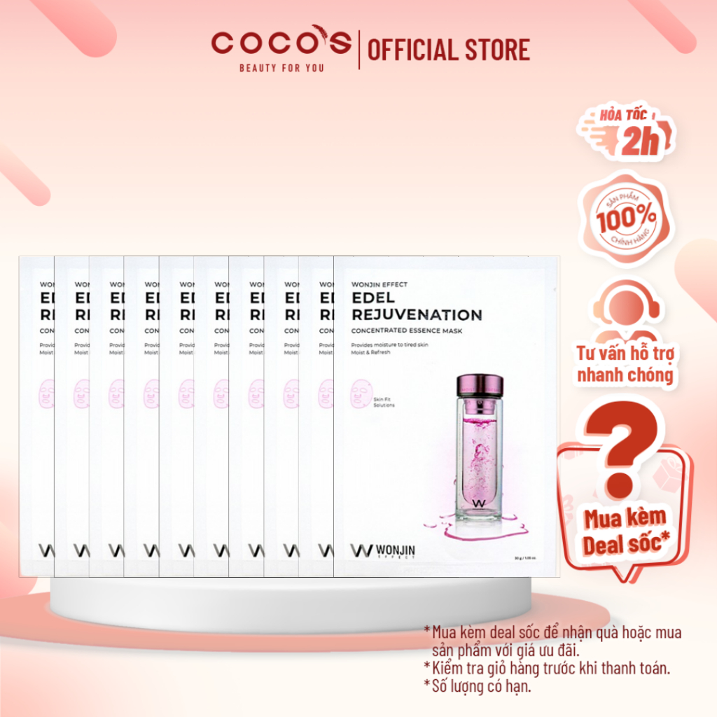 Combo 10 miếng Mặt Nạ Wonjin Effect Edel Rejuvenation Concentrated Essence Mask 30gx10