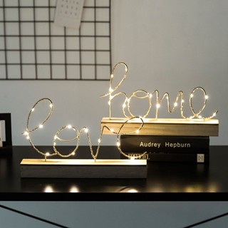 Đèn led decor phòng, quán cafe hình chữ home và love