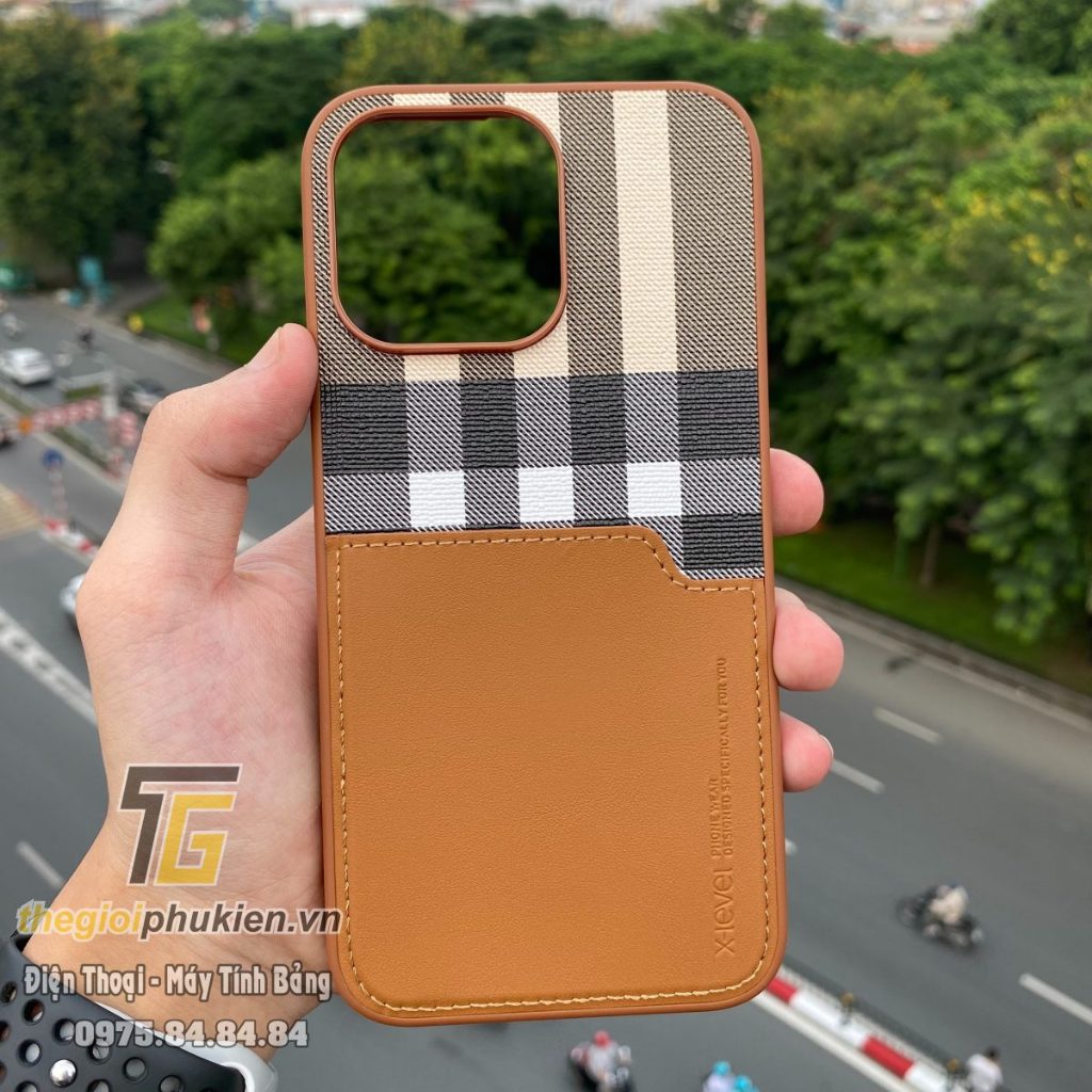 Ốp lưng cài thẻ cho iPhone 15 Pro và 15 Pro Max chính hãng X-level cao cấp