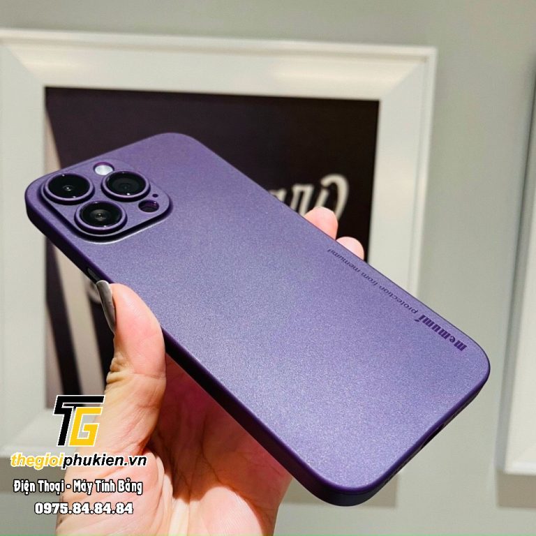 Ốp lưng lụa iPhone 15 Pro. iPhone 15 Pro Max chính hãng Memumi siêu mỏng 0.3mm