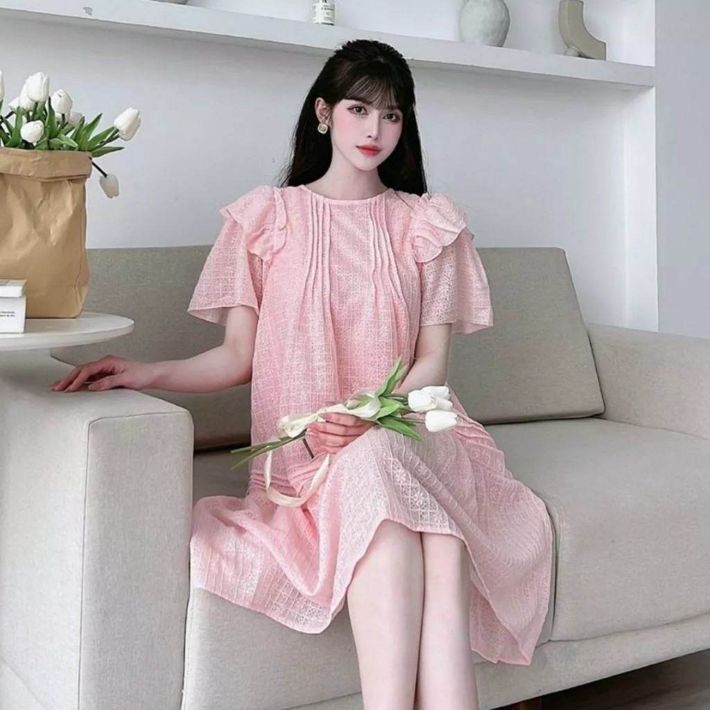 Váy bầu công sở chất đẹp bauxinh Đầm bầu thiết kế mặc được sau sinh VB61