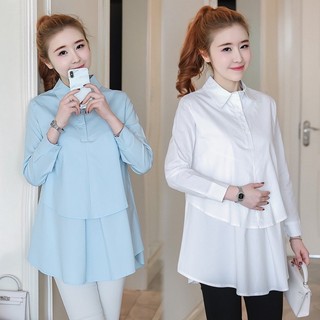 [Có ảnh thật] Áo bầu sơ mi trắng - Áo bầu công sở đẹp - Tổng kho váy bầu