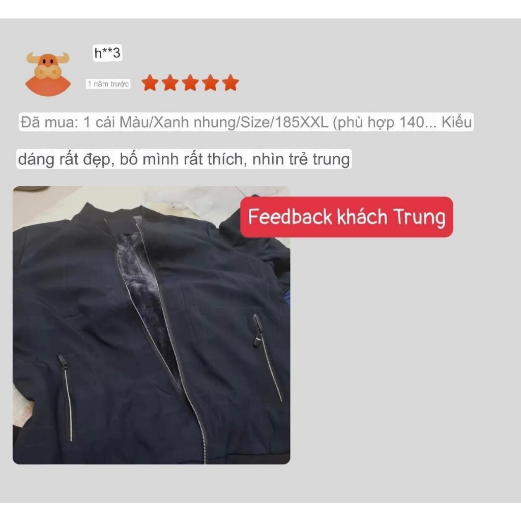 Áo khoác trung niên lót lông dày dặn giữ ấm mùa thu đông hàng quảng châu cao cấp hcom558